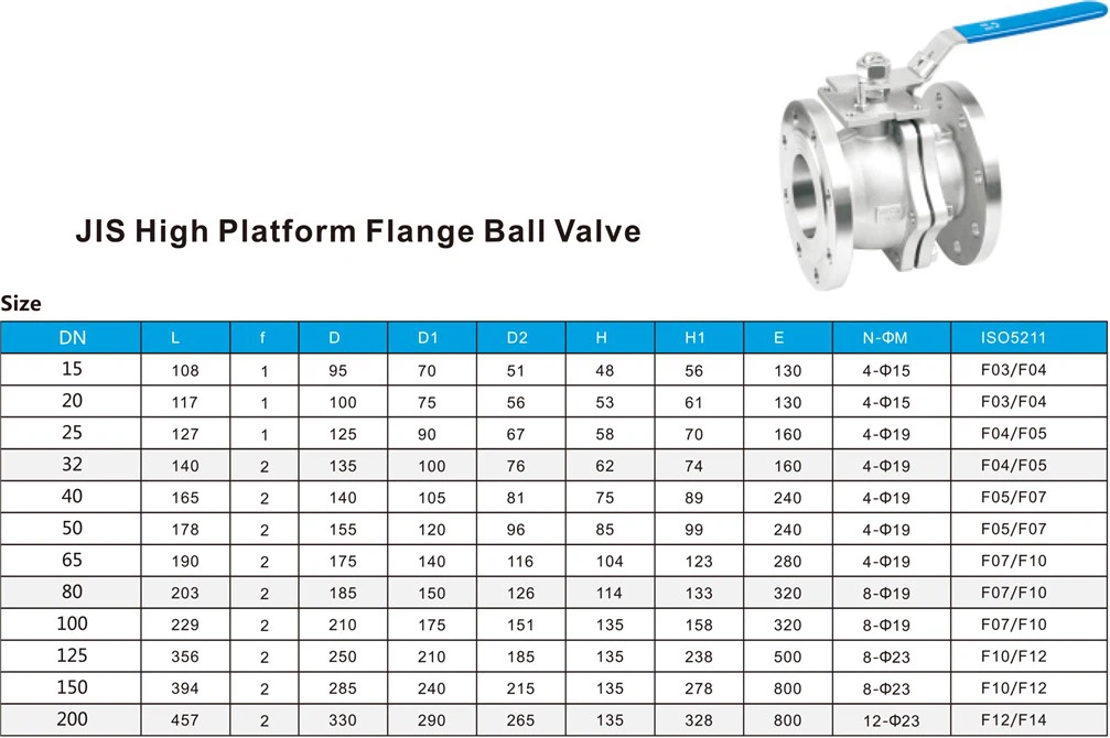JS High Platform Flange Ball Valve JS High Platform Flange Ball Valve