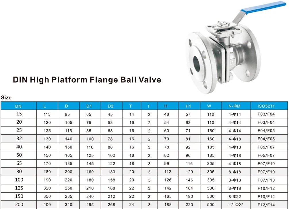 DIN High Platform Flange Ball Valve DIN High Platform Flange Ball Valve